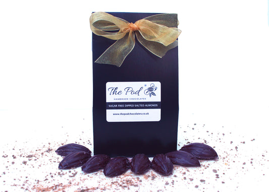Sugar Free Chocolate Dipped Salted Almonds