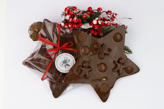 Sugar Free Milk Chocolate Pecan and Ginger Star