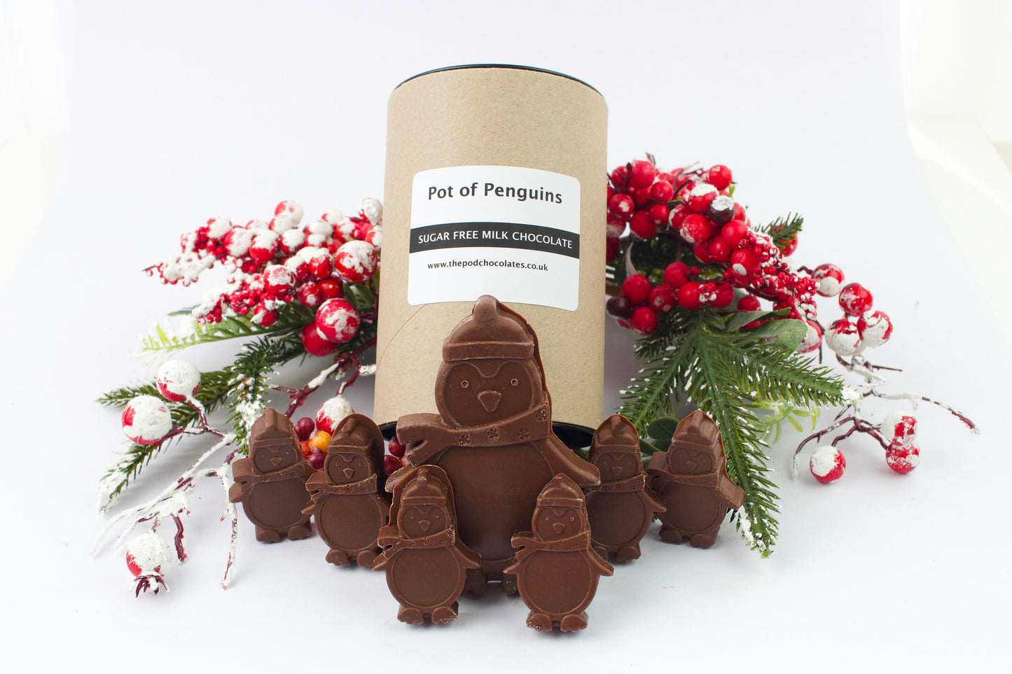 Sugar Free Milk Chocolate Pot of Penguins