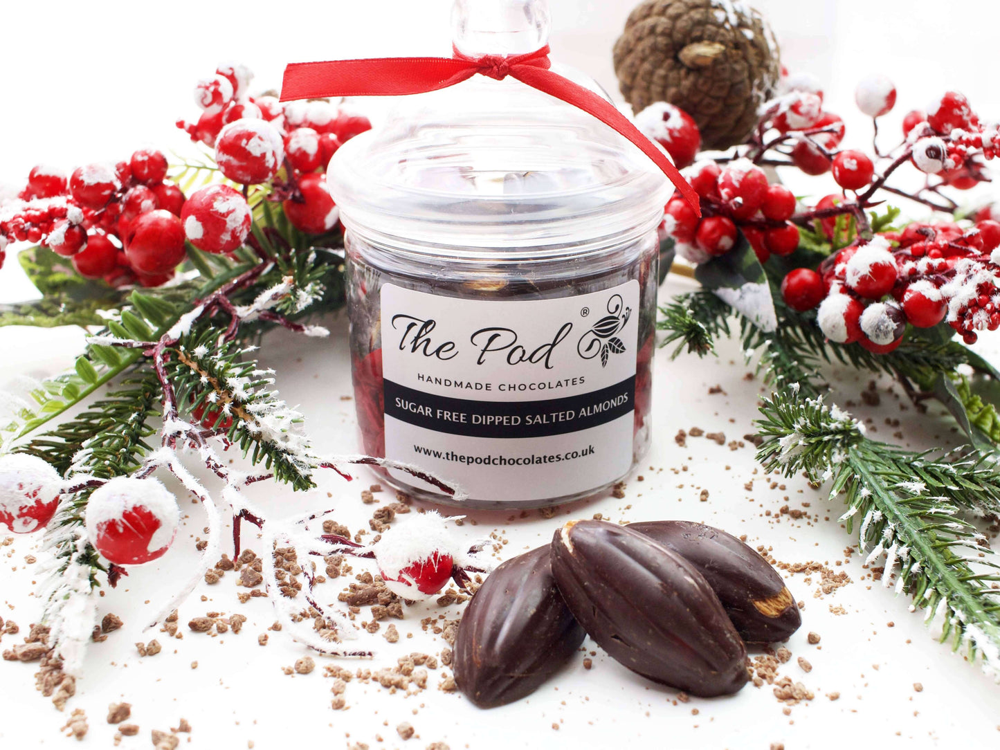 Sugar Free Chocolate Dipped Salted Almonds