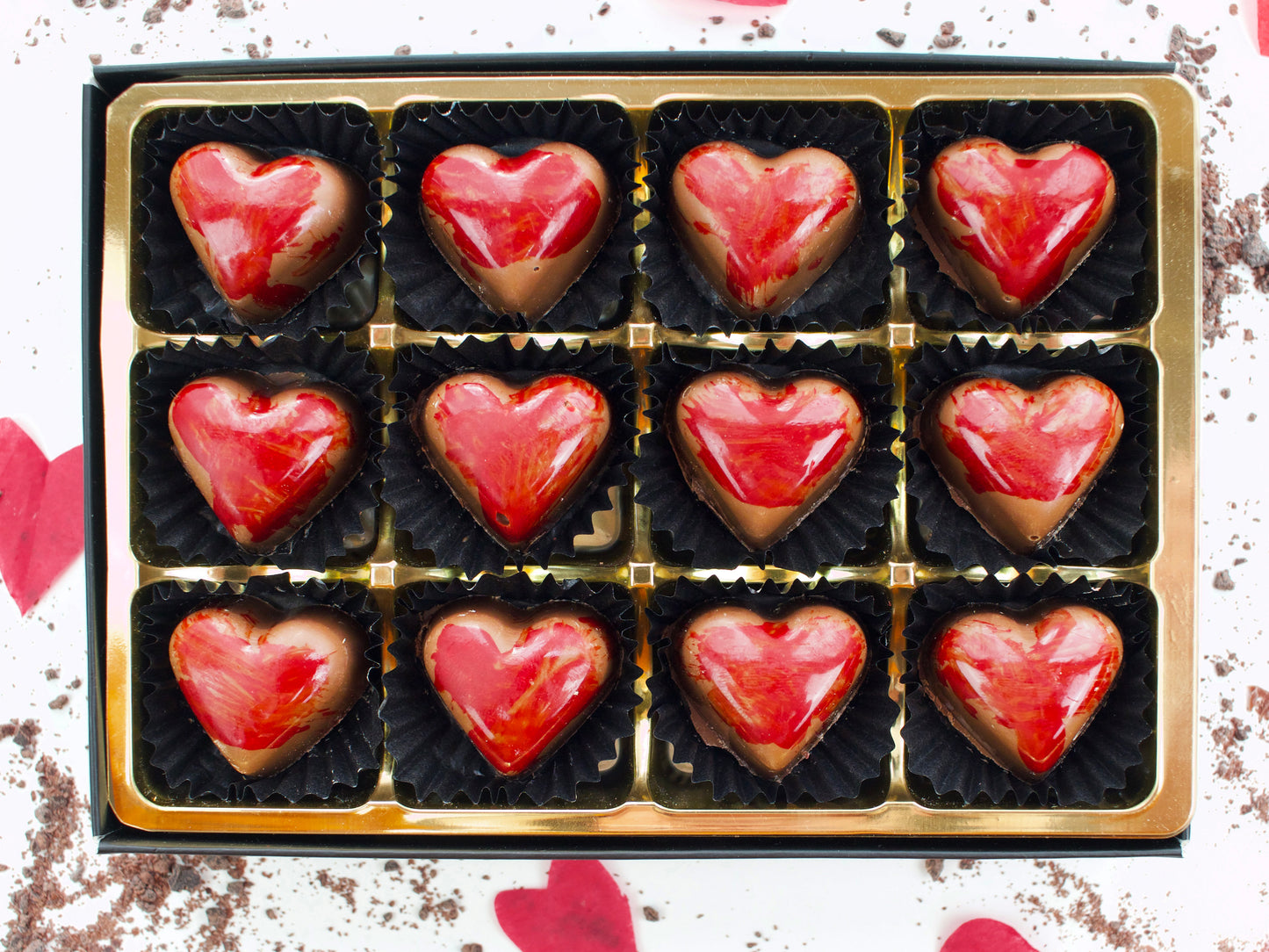 Sugar Free Milk Chocolate Red Berry and Strawberry Hearts