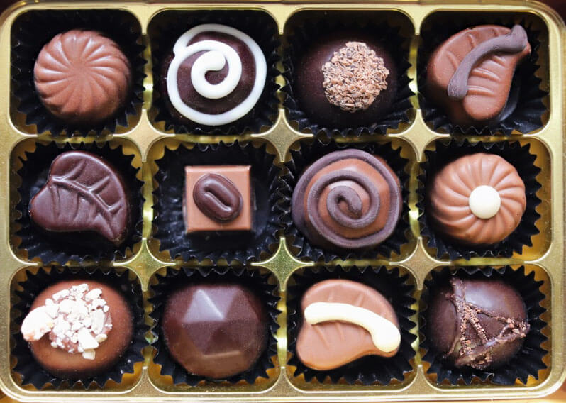 image shows a box of 12 dairy cream sugar free truffles