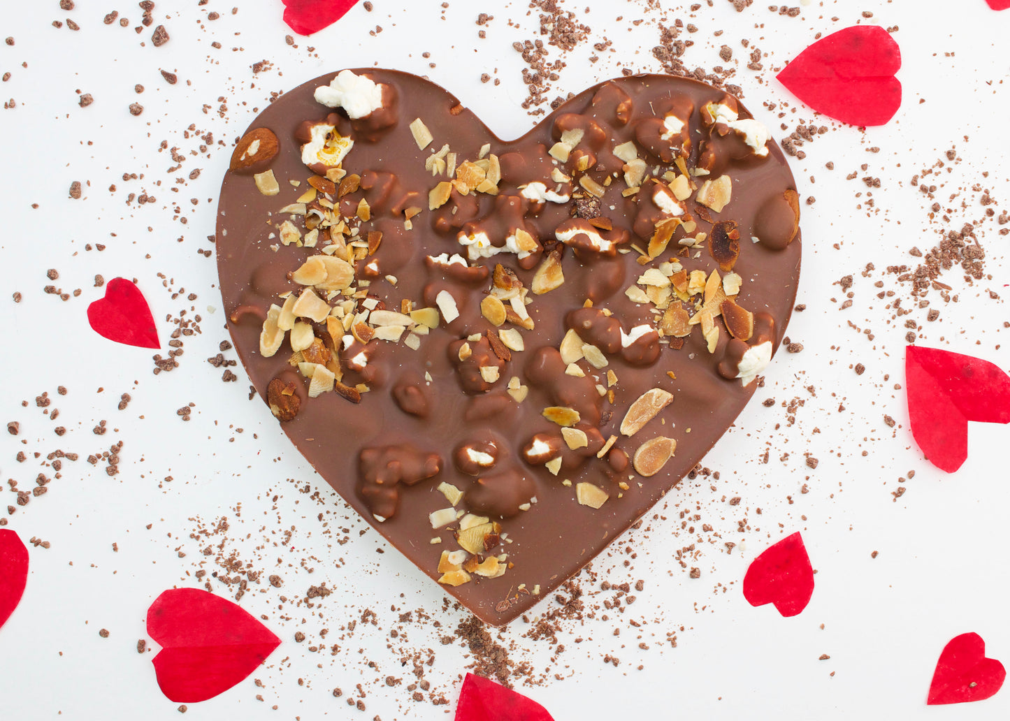 Sugar Free Salted Popcorn and Almond Valentines Heart