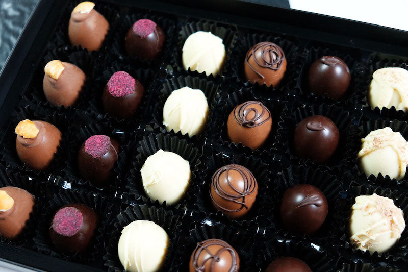 image shows close up of sugar free filled chocolate Collection