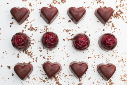 Vegan Valentines Hearts and Roses Chocolates