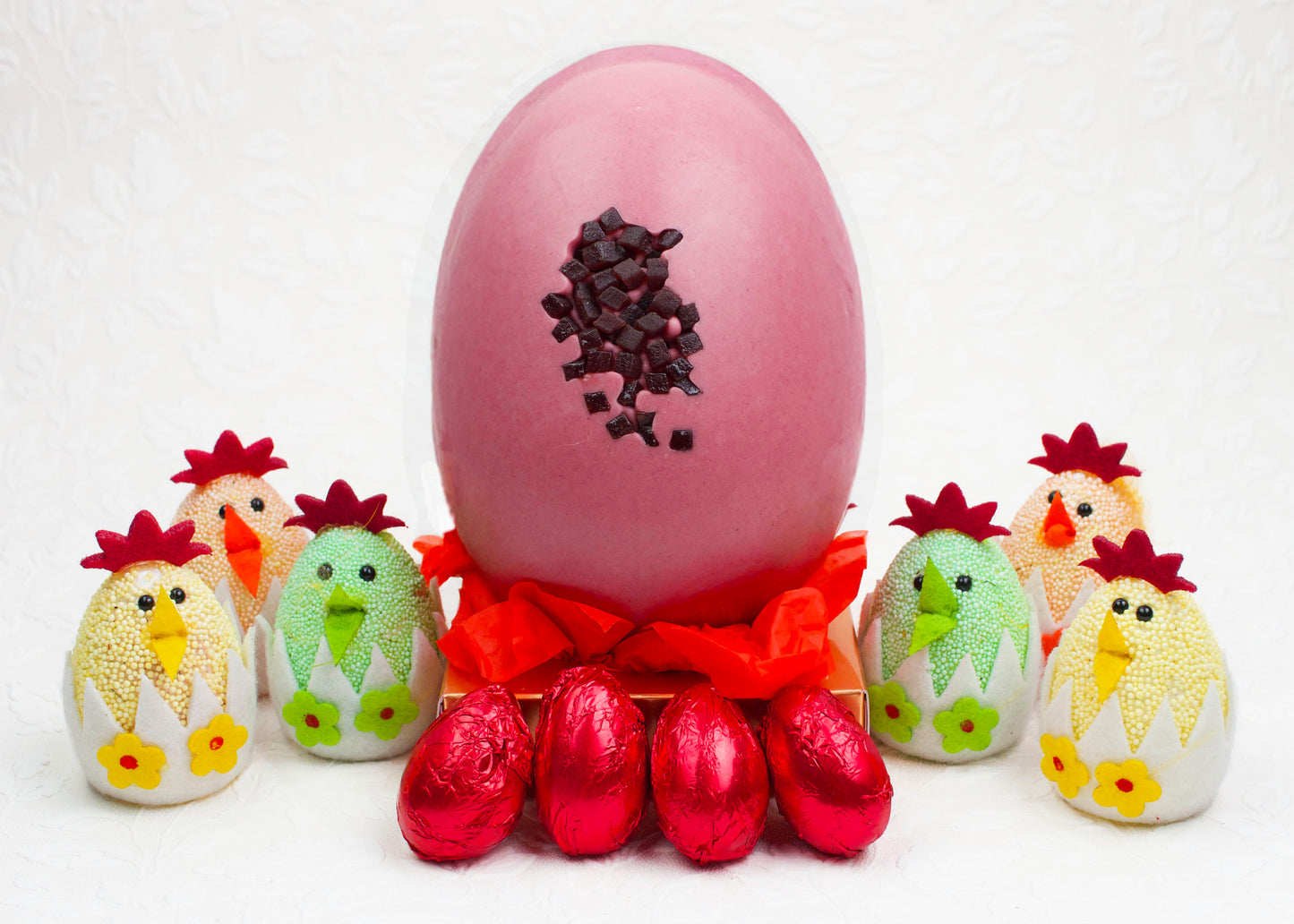 Vegan White Chocolate and Raspberry Egg with Chocolates