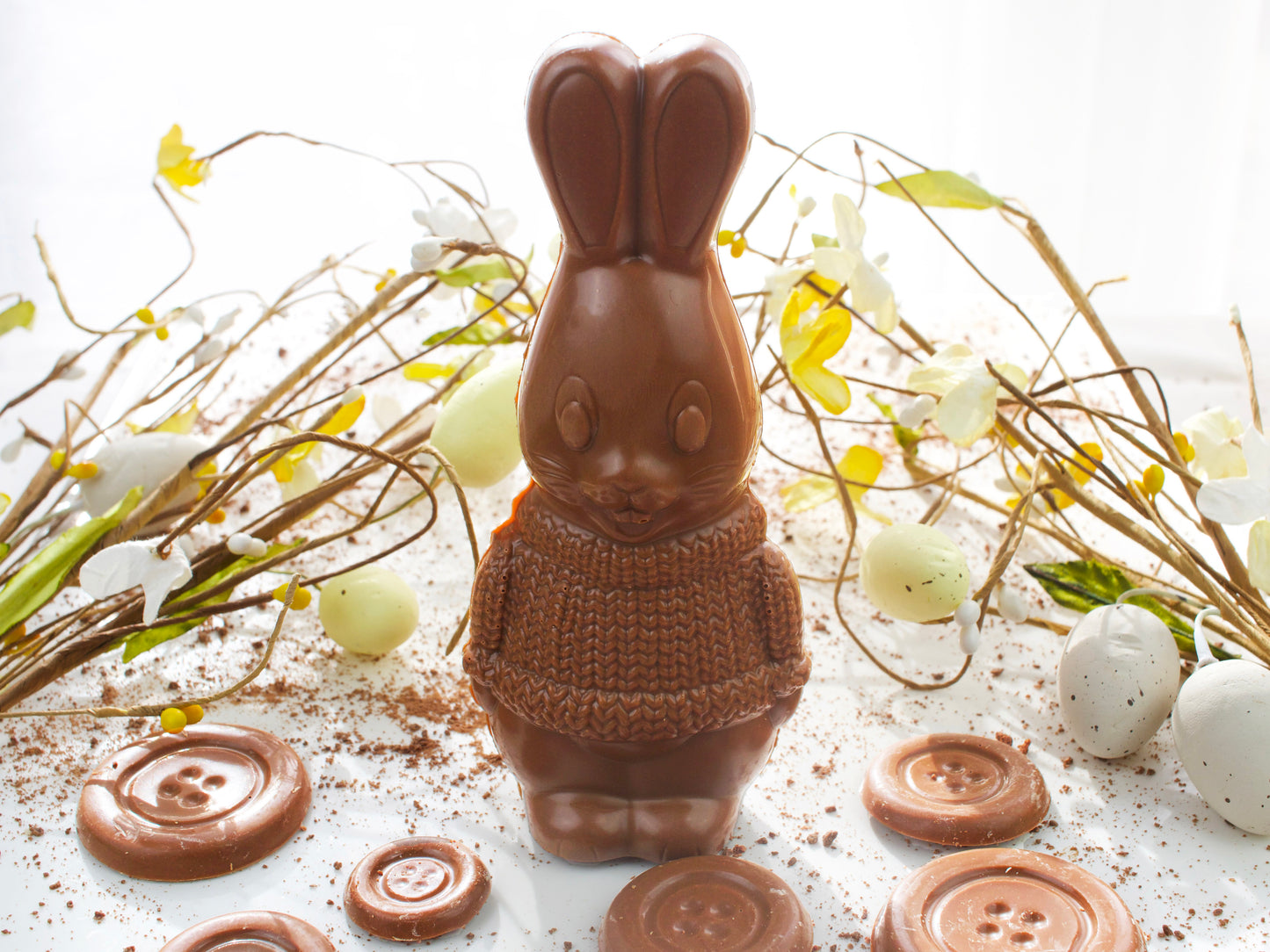 Vegan Milky Chocolate Easter Bunny with Buttons