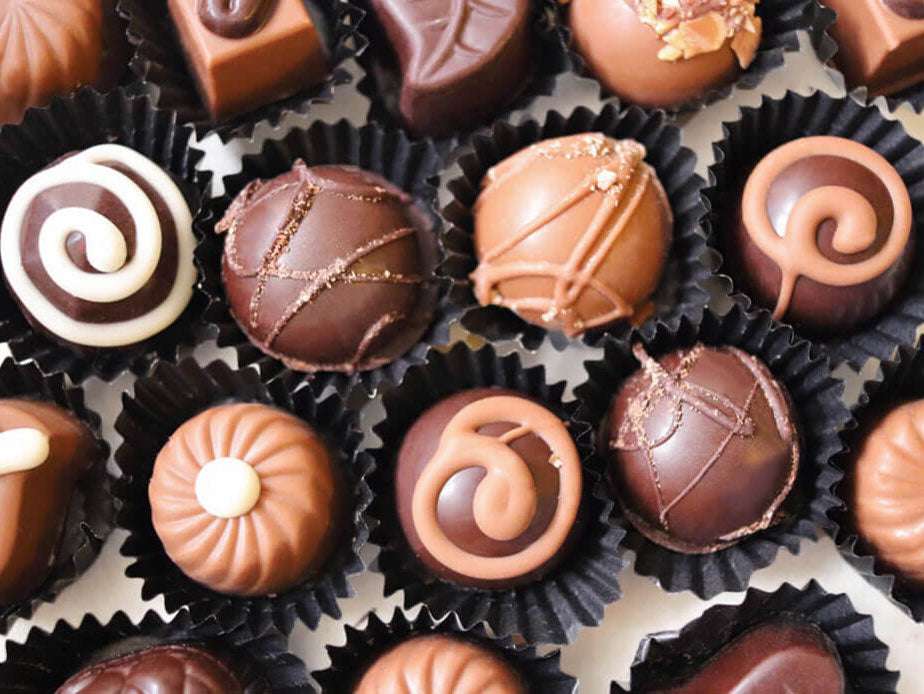 image shows a close up of a selection of dairy cream sugar free truffles